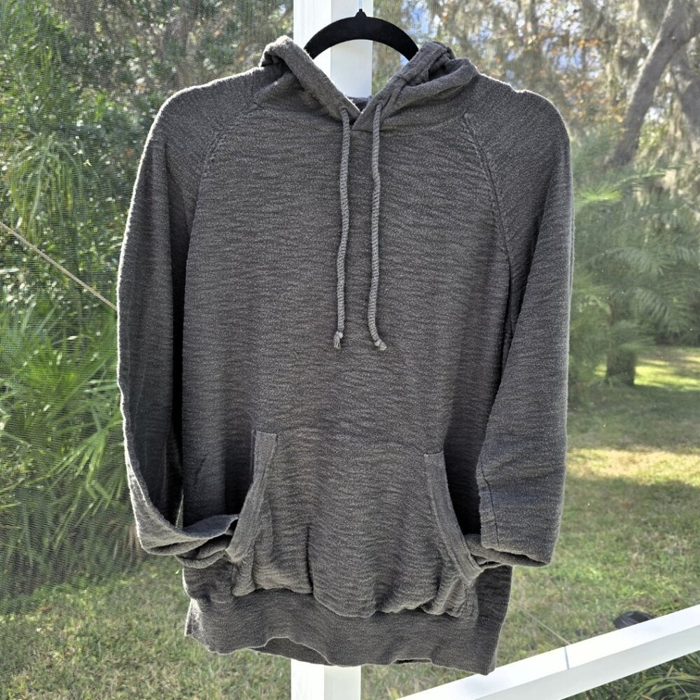 Lucky Brand Lightweight Textured Hoodie - Charcoal Gray - Men’s Size L